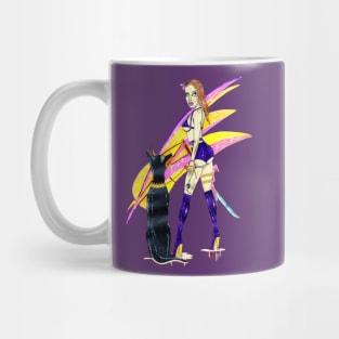 Cyberpunk Girl With A Dog Mug